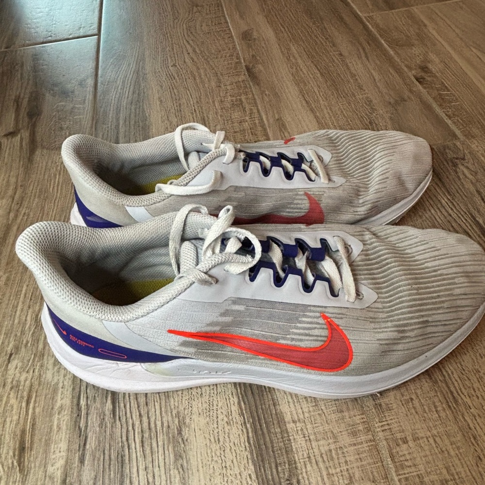 Nike Gray and Orange Athletic Sneakers